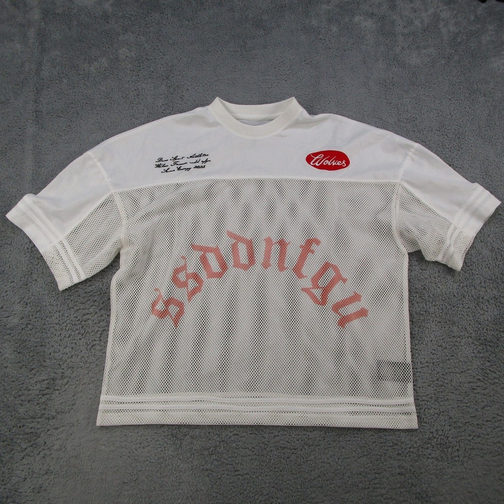 Darc Sport Athletics Wolves White Mesh Jersey Top SSDDNFGU Small